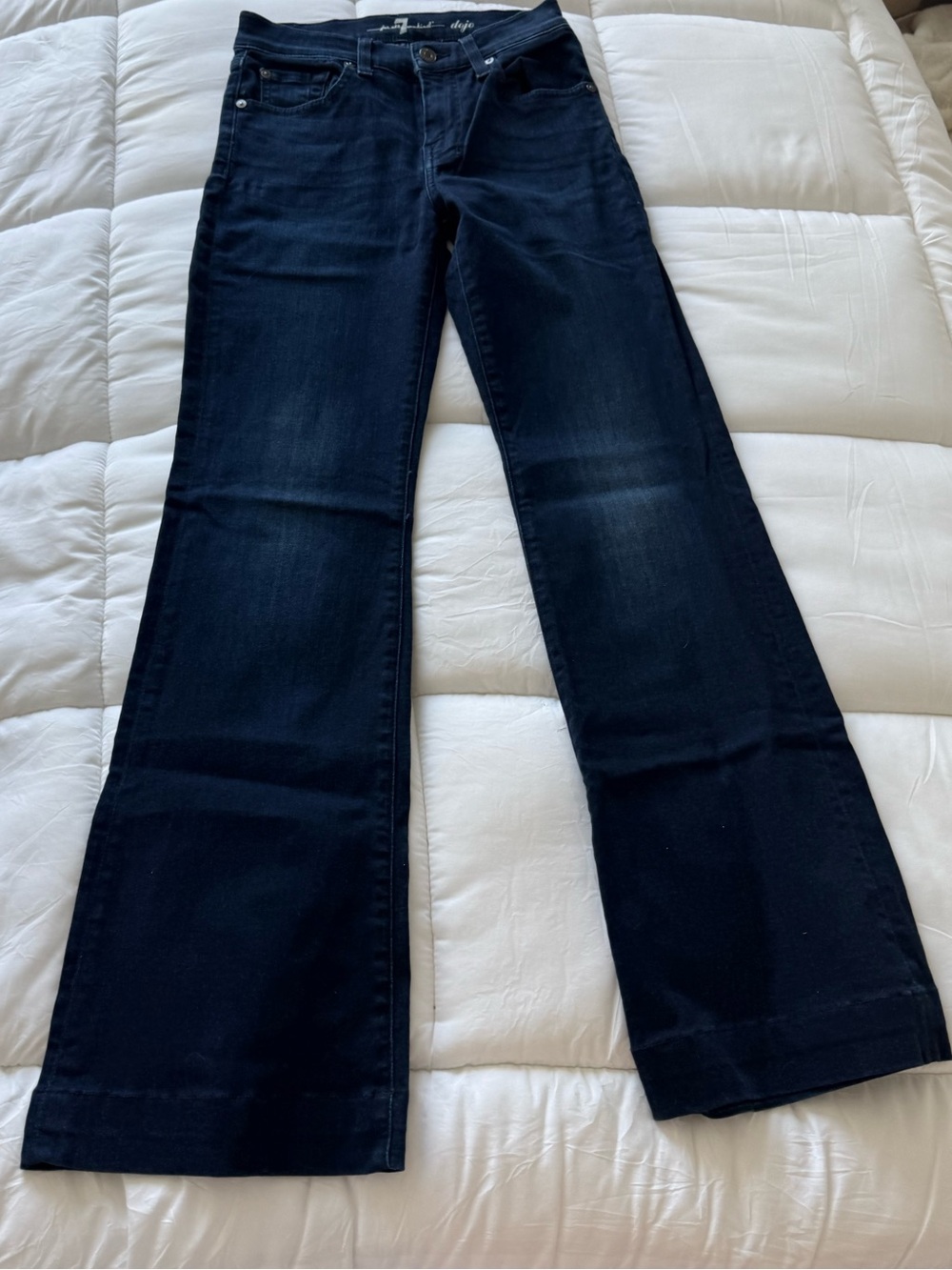 7 For All Mankind DOJO Dark Wash Flare Jeans - Picture 4 of 5